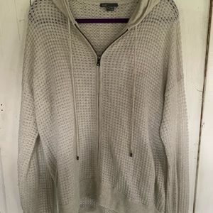 Vince Large open knit cashmere zip up sweater